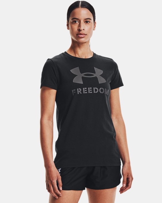 Women's UA Freedom Logo T-Shirt, Black, pdpMainDesktop image number 0